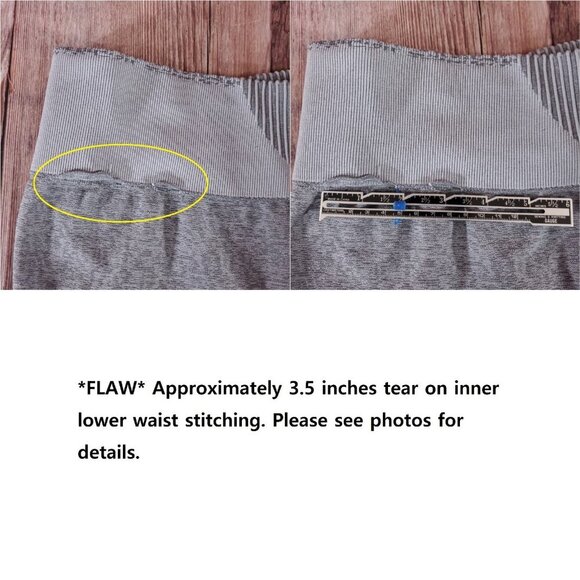 *FLAW* Gymshark Womens Size XL Marl Seamless Leggings Gray - Picture 3 of 15